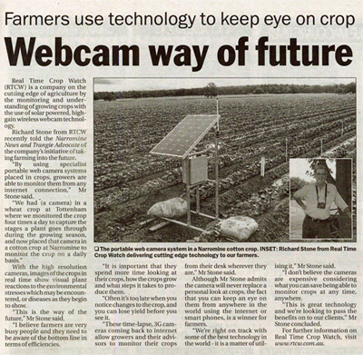 Real Time Crop Watch (RTCW) is a company on the cutting edge of agriculture